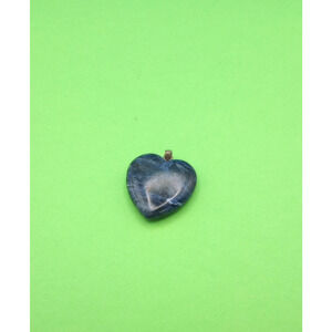 Vintage Blue Heart Shape Stone Pendant Sodalite Polished Healing Wisdom Empathy
